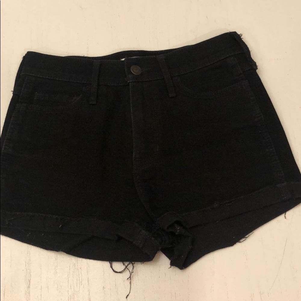 Hollister black high waisted denim short size 1